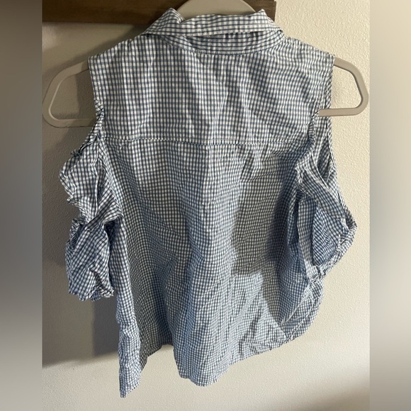 Abercrombie‎ & Fitch Gingham Cold Shoulder Button Up Size Medium - Picture 4 of 5